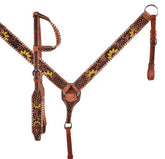 Showman Hand Painted Sunflower One Ear Headstall and Breastcollar Set