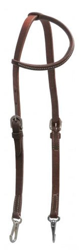 Showman Oiled leather one ear headstall with stainless steel snaps