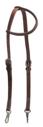 Showman Oiled leather one ear headstall with stainless steel snaps