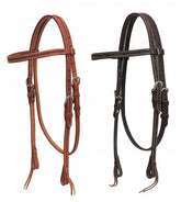 Showman Argentina cow leather headstall with barbed wire tooling design