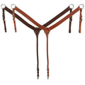 Showman Argentina Cow Leather Breastcollar with Basket Tooling
