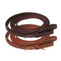 Showman 5/8" x 8ft Argentina cow leather basket weave tooled split reins