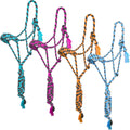 Showman Assorted Mule Tape Halter with 8' Lead