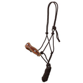 Showman Rocky Ridge Leather Nose Cowboy Knot Halter with Lead