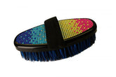 Showman Multi colored crystal rhinestone medium bristle brush with stretchy handle