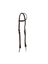 Showman Double stitched one ear headstall with tie on bit loops