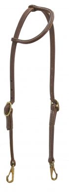 Showman oiled harness leather one ear headstall with snaps