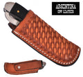Showman Argentina Cow Leather Basketweave Tooled Sheath