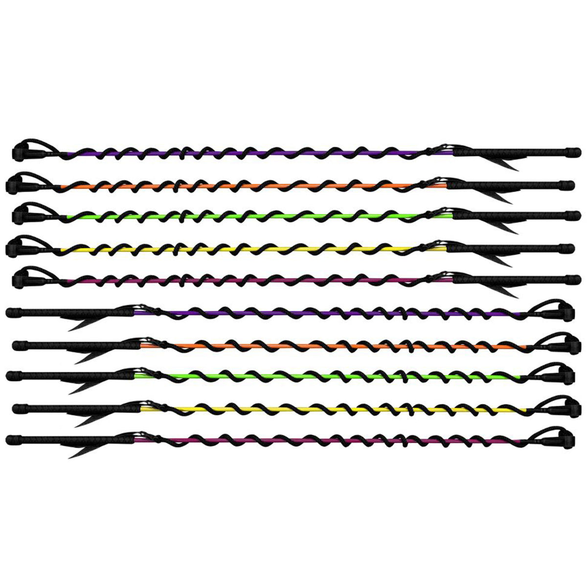 Training whip with nylon string and leather end