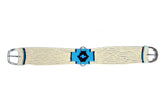 Showman Mohair straight string girth with Stainless Steel Roller Buckle with Aztec Design