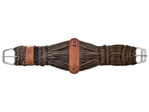 Showman Brown Cotton Blend Double Weave String Girth with NP Roller Buckle