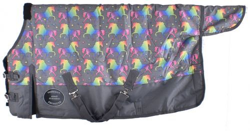 FOAL/MINI 36"-40" Waterproof and Breathable Showman Unicorn Print 1200D Turnout Blanket