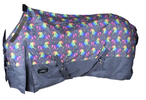 The Waterproof and Breathable Showman Unicorn Print 1200 Denier Perfect Fit Turnout Blanket