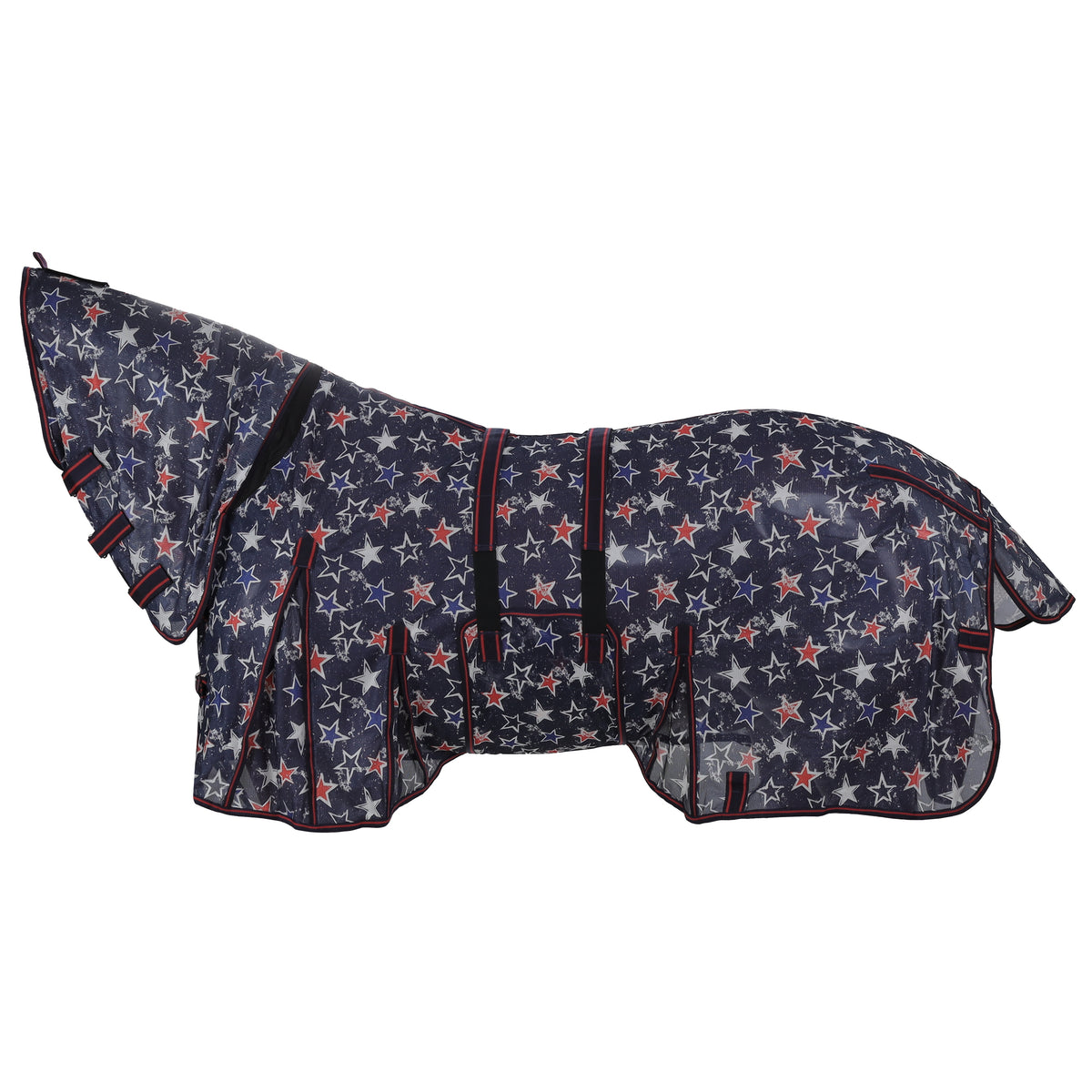 Showman Star-Spangled Mesh Fly Sheet with Neck Cover