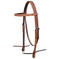 Showman Classic Stitch Argentina Cow Leather Browband Headstall with Leather Ties