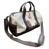 Klassy Cowgirl Hair on Cowhide cream and Brown Duffle Bag