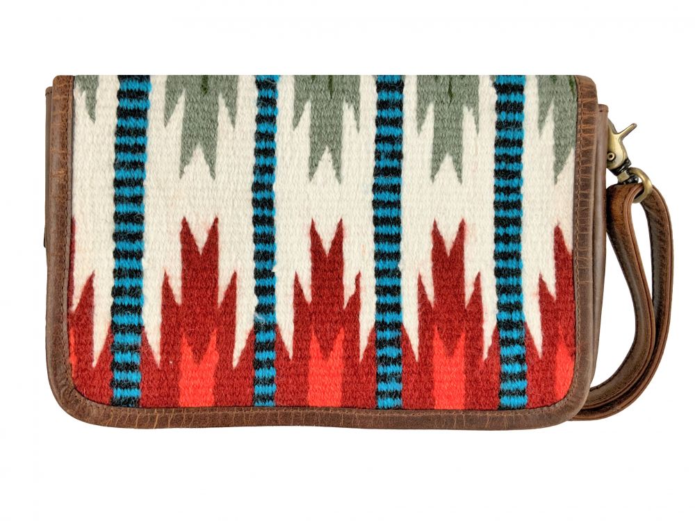 Klassy Cowgirl Wool Saddle Blanket Leather Crossbody Bag