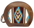 Klassy Cowgirl Leather Crossbody Bag with saddle blanket wool