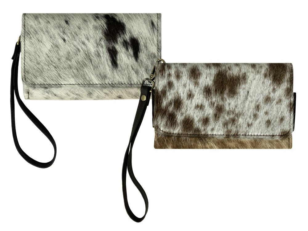 Klassy Cowgirl Hair on Cowhide Clutch Phone Wallet