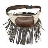 Klassy Cowgirl Genuine Leather Hair on Cowhide Fringe Fanny Pack