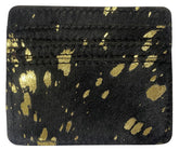 Black and Gold Acid Wash Hair on Cowhide Slim Card Wallet