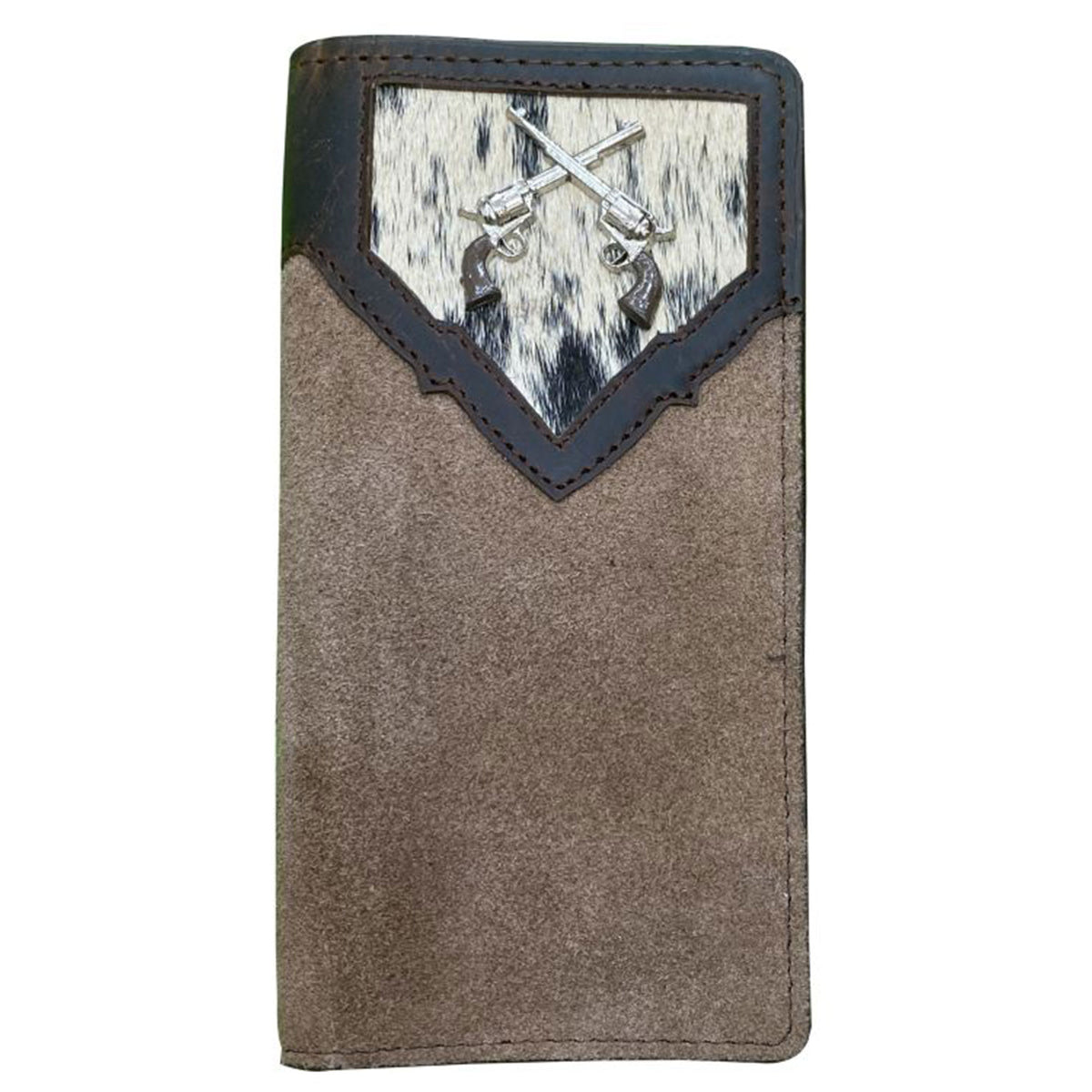 Light Brown Rough Out Leather Hair on Cowhide Bi-fold Wallet