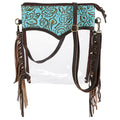 Showman Teal Rose Clear Crossbody Bag