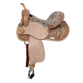 Double T Feathered Horizon Barrel Style Saddle - 15 Inch