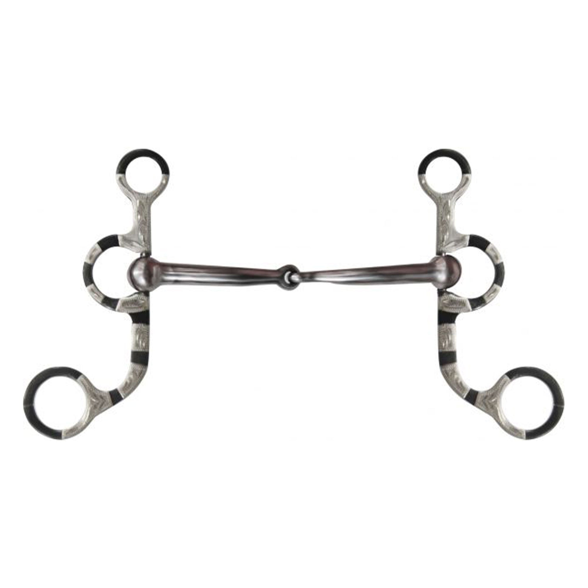 Showman black steel Argentine style bit with engraved silver accents on the 5