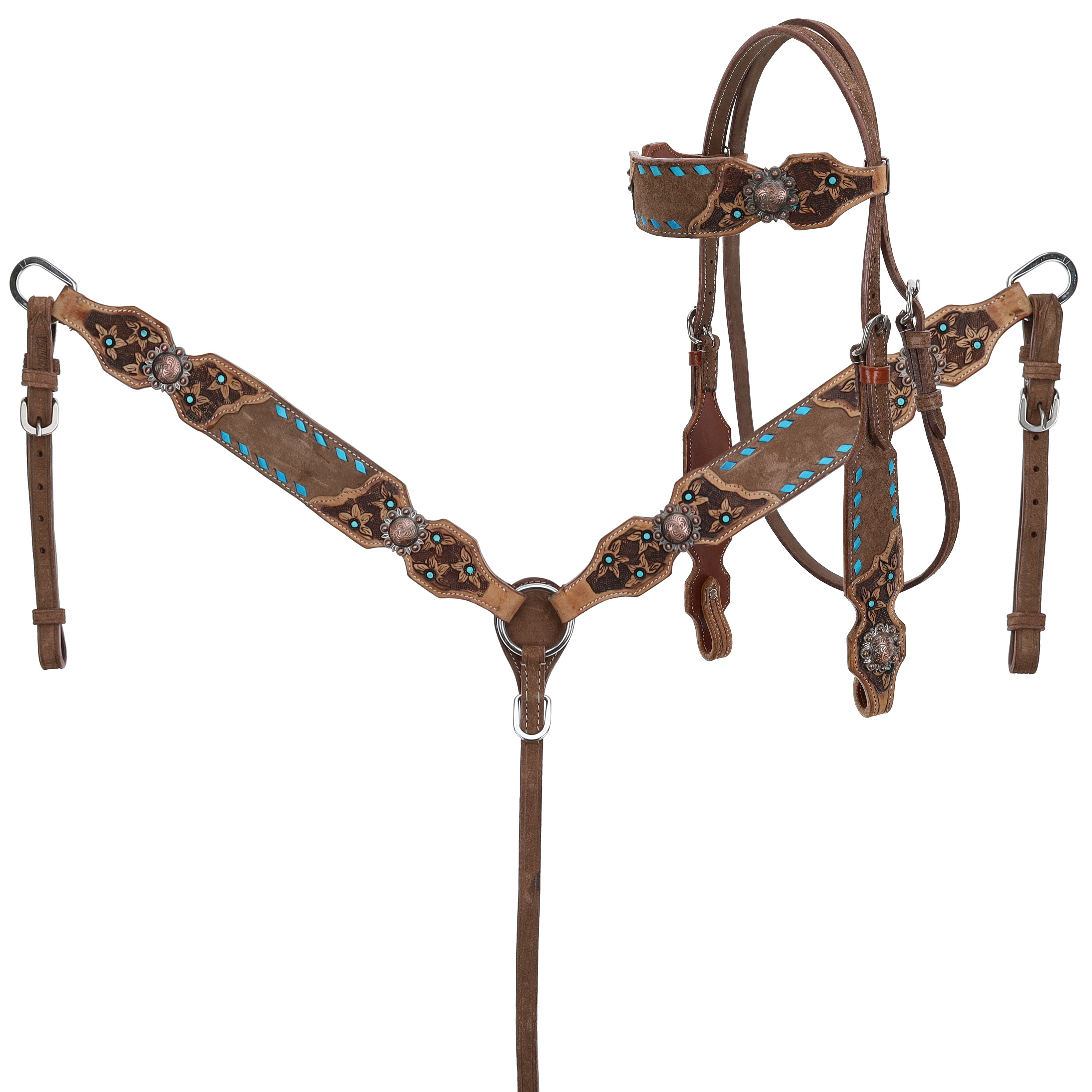 Showman Cocoa Creek Browband Headstall and Breastcollar Set