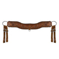 Showman Floral Tooled Medium Leather Tripping Collar with Black Whipstitching