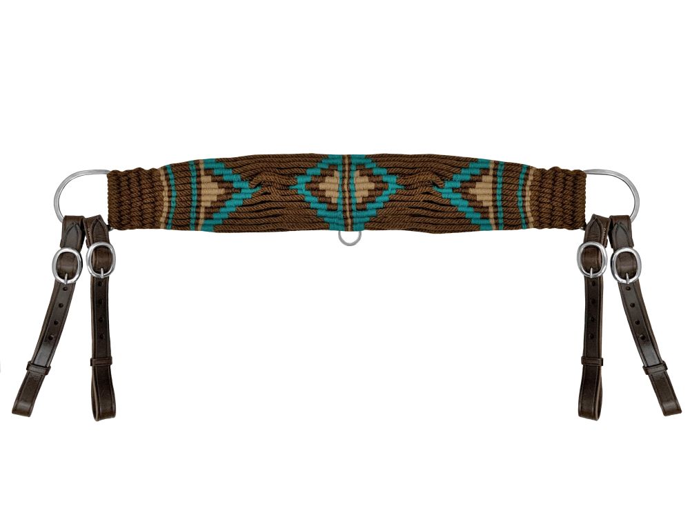 Showman Mohair Wool Multi-Strand Tripping Collar - Brown/Teal