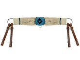 Showman Mohair Wool Multi-Strand Tripping Collar - White/Blue