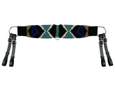 Showman Mohair Wool Multi-Strand Tripping Collar - Black/Teal/Blue