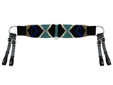Showman Mohair Wool Multi-Strand Tripping Collar - Black/Teal/Blue