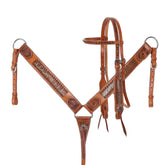 Showman Teal Bayou Browband Headstall and Breastcollar Set