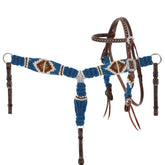 Showman Mountain View Pony Sized Mohair Browband Headstall and Breastcollar Set