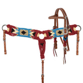 Showman Fiery Frontier Pony Sized Mohair Browband Headstall and Breastcollar Set