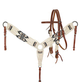 Showman Pinto Corded Mohair Browband Headstall and Breastcollar Set