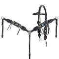 Showman Sacred Feather Beaded Browband Headstall and Breastcollar Set