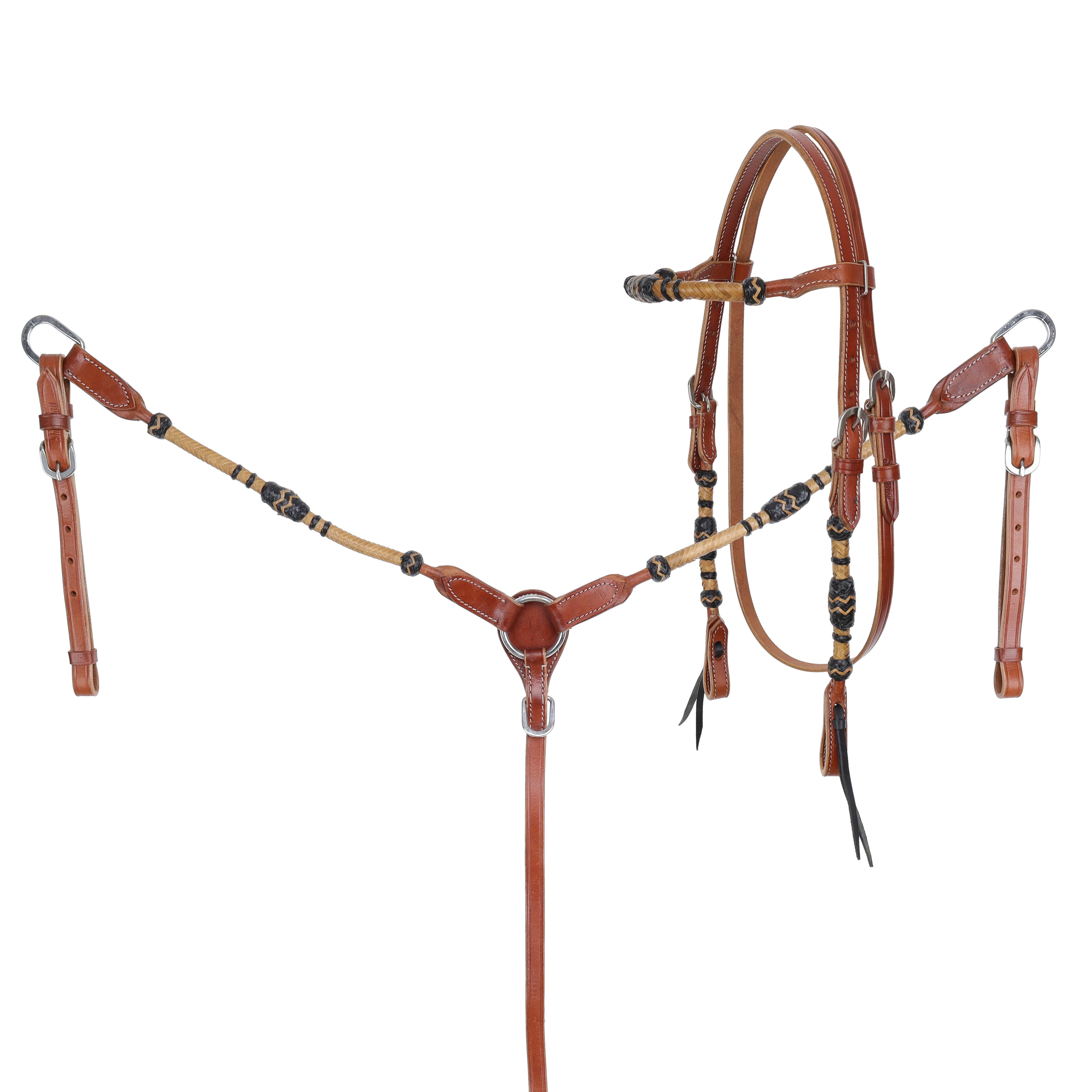 Showman Rawhide Ridge Browband Headstall and Breastcollar Set