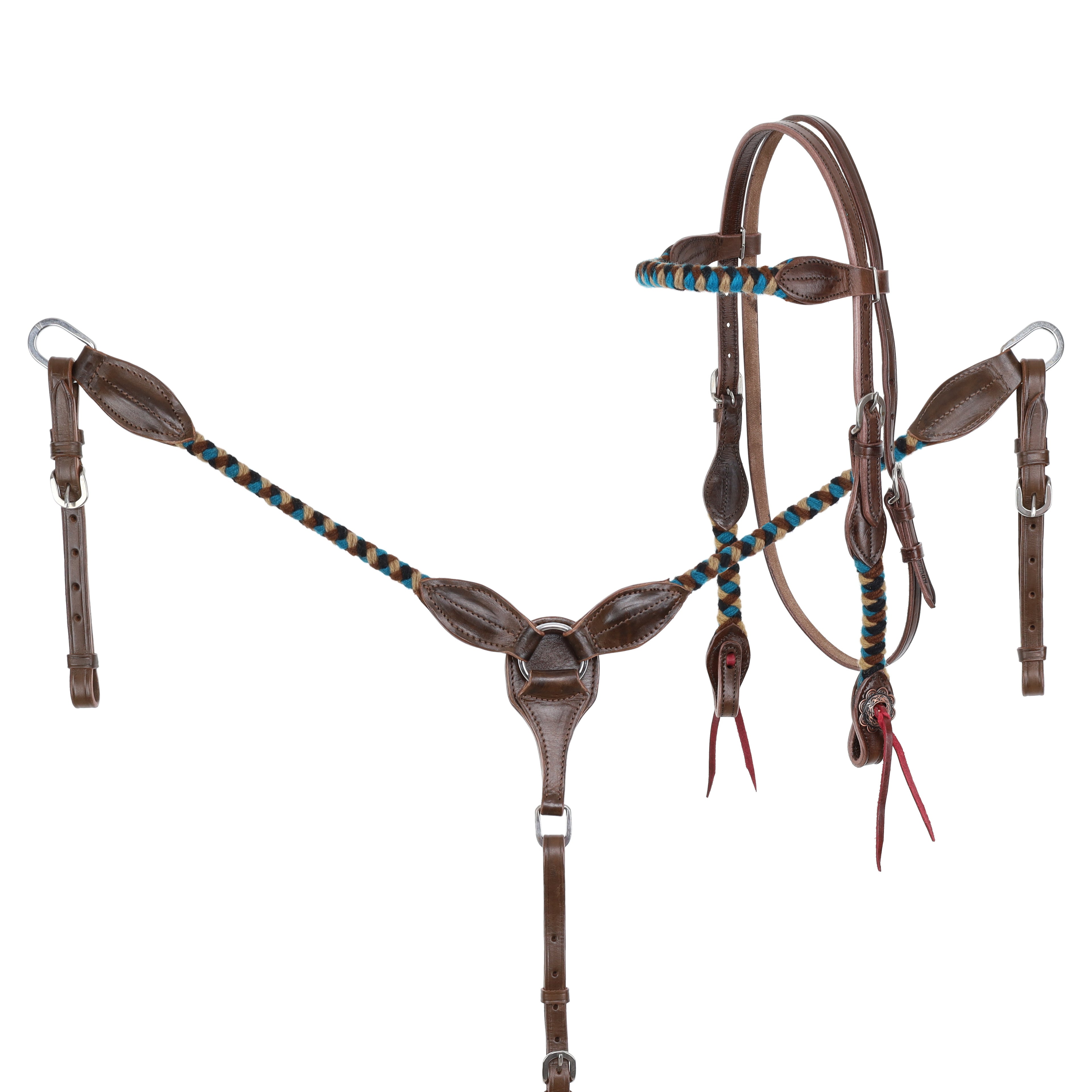 Showman Desert Dawn Mohair Browband Headstall and Breastcollar Set