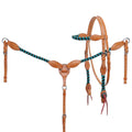 Showman Tealwood Mohair Browband Headstall and Breastcollar Set