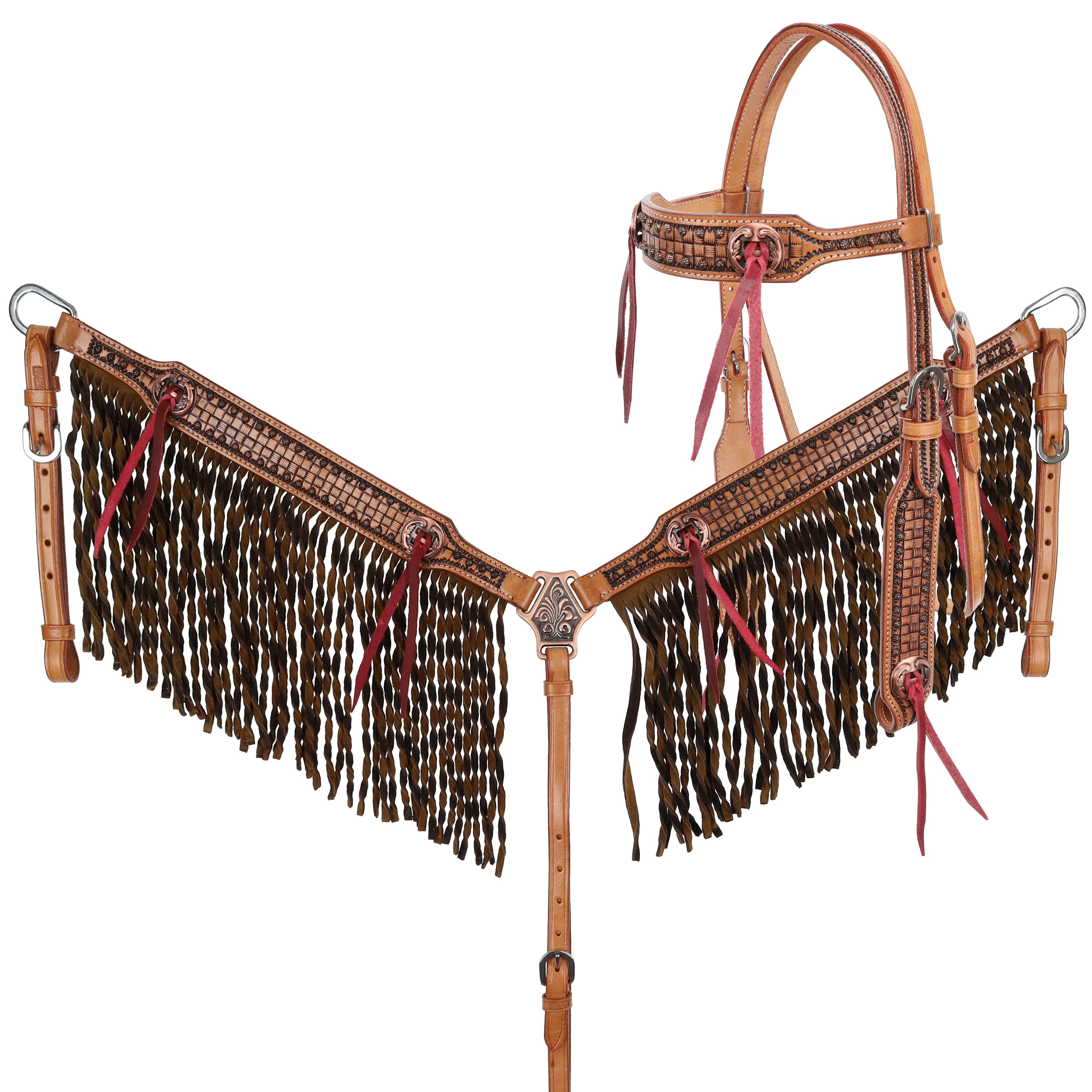 Showman Woven West Browband Headstall and Breastcollar Set