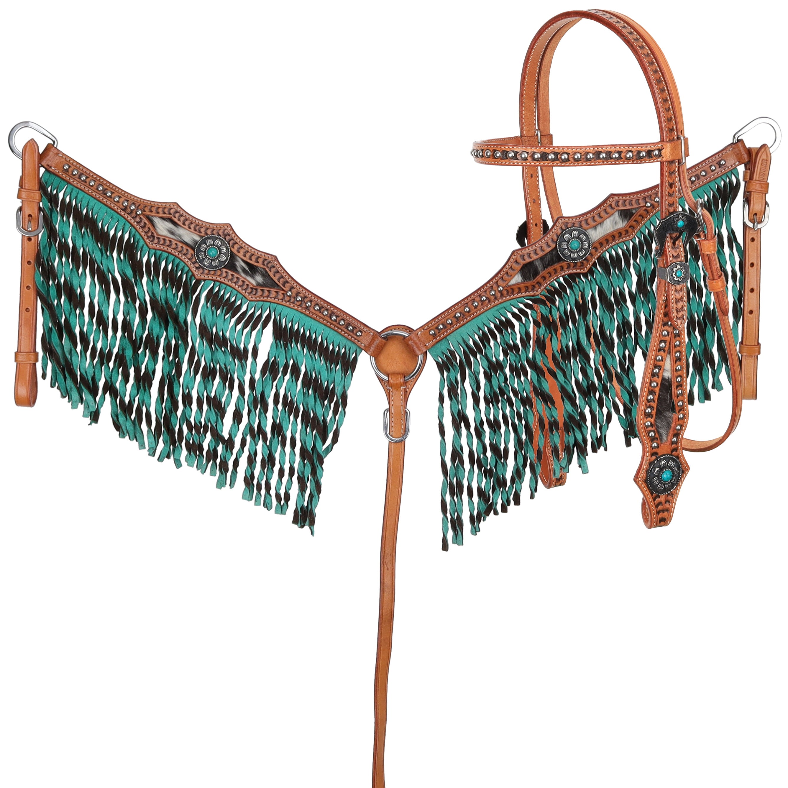 Showman Wrangler Twist Browband Headstall and Breastcollar Set