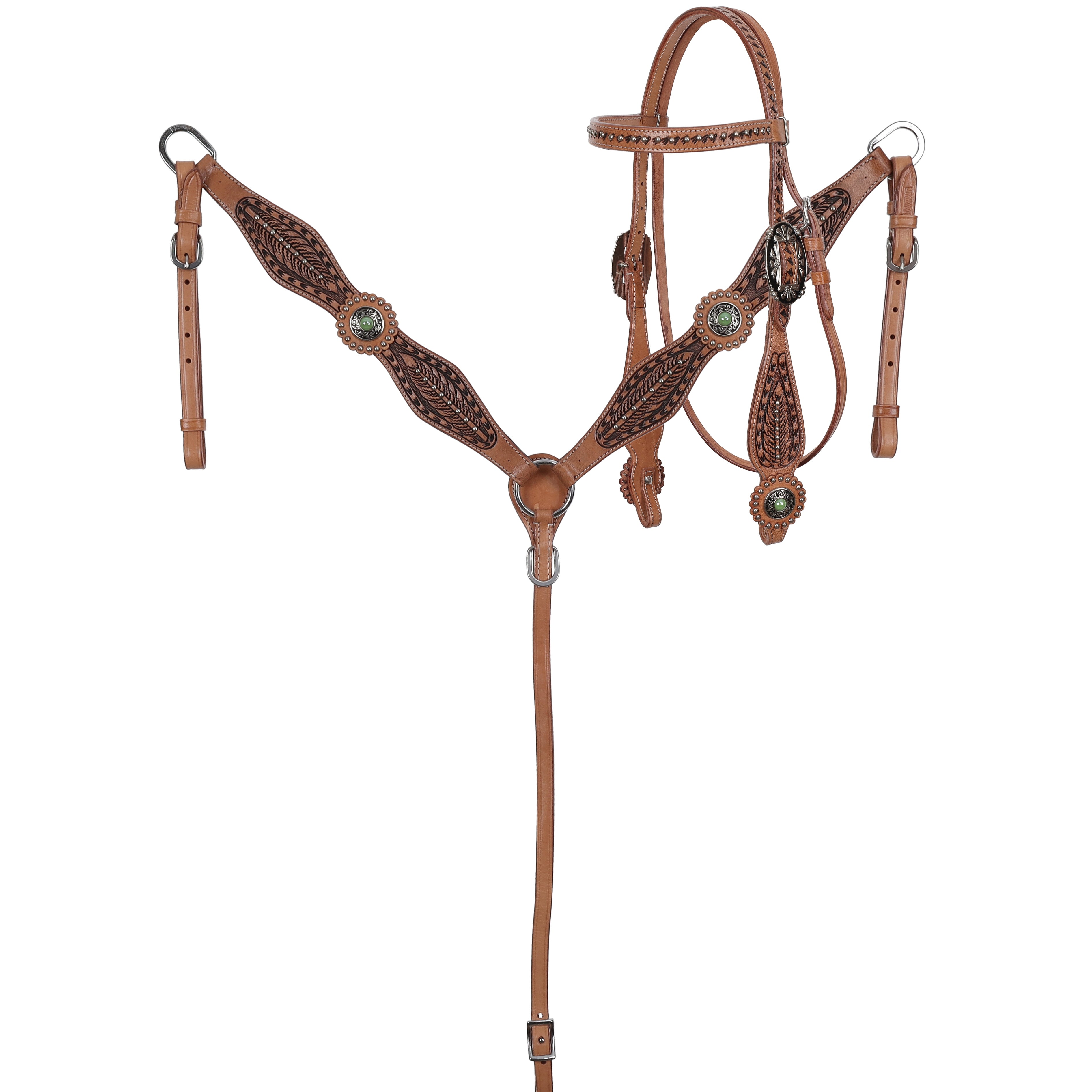 Showman Silverwing Browband Headstall and Breastcollar Set – Horse