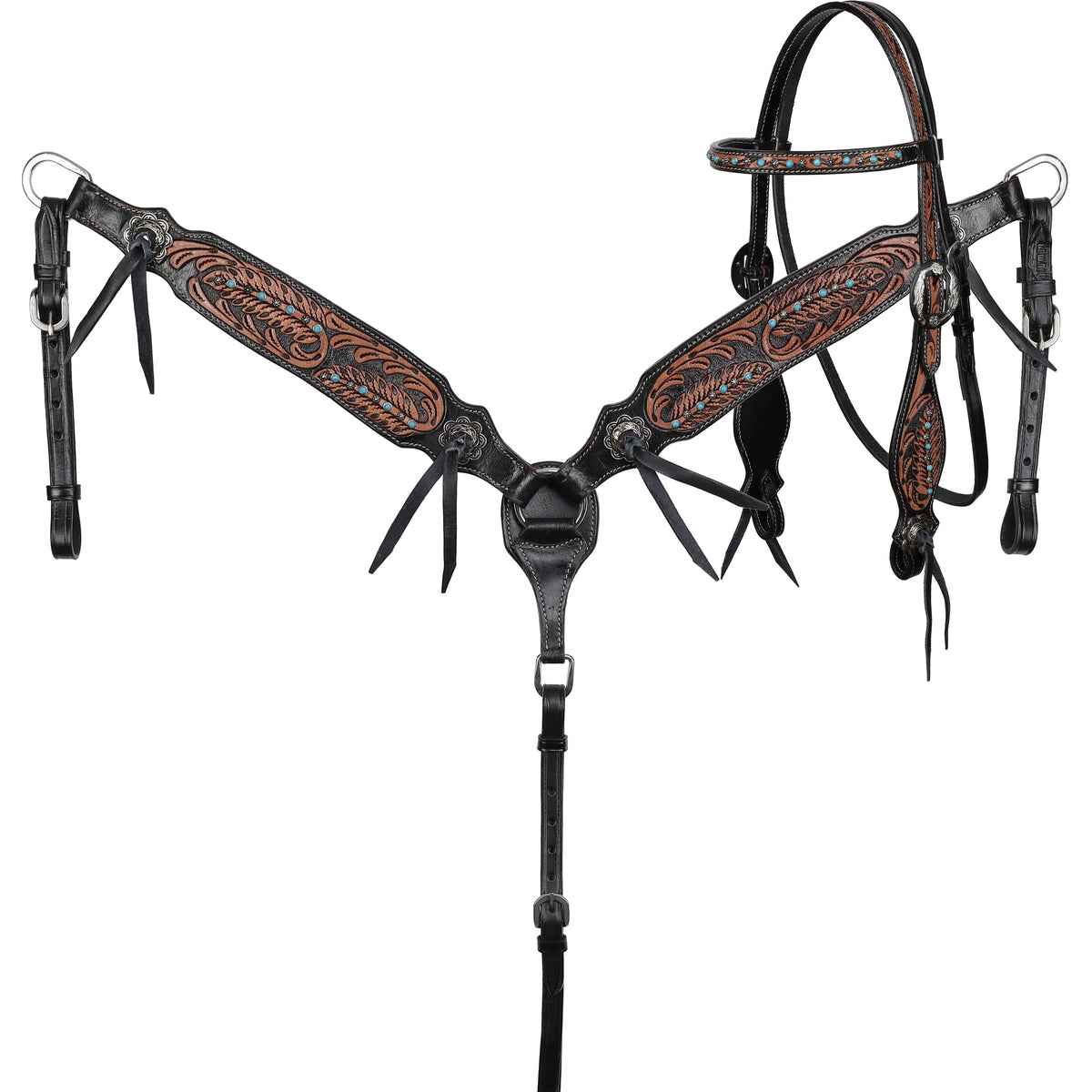 Showman Midnight Wing Browband Headstall and Breastcollar Set