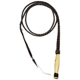 10 foot Leather braided bull whip with wooden handle