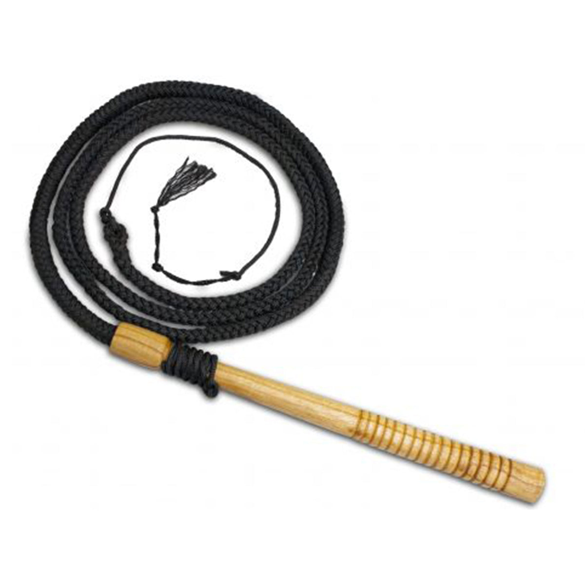 10ft Professional braided nylon bull whip with wooden handle