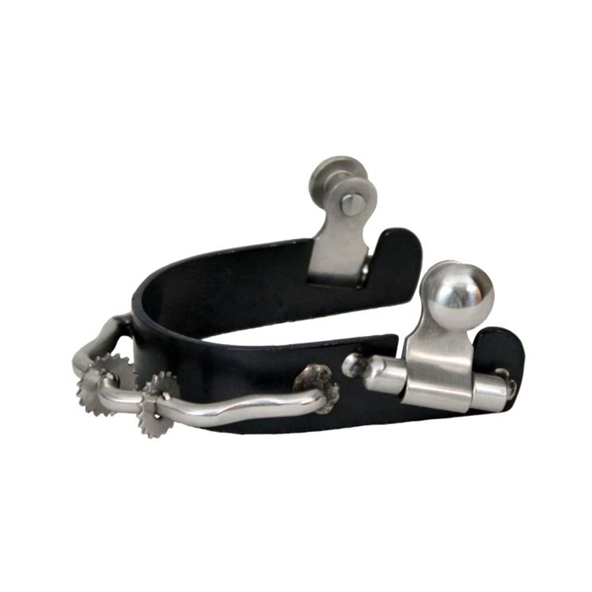 Showman Ladies/Youth Size Black Steel Bumper Rowel Spur